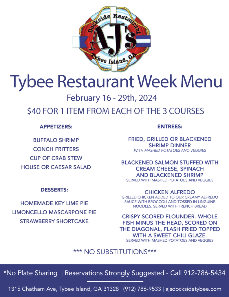 Tybee Restaurant Week Tybee Island Main Street